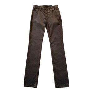 AG Jeans Mari‎ Extended High Rise Slim Straight Corduroy Pants Rich Umber Size 4